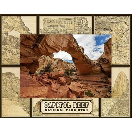 Capitol Reef National Park Utah Laser Engraved Wood Picture Frame (4 x 6)