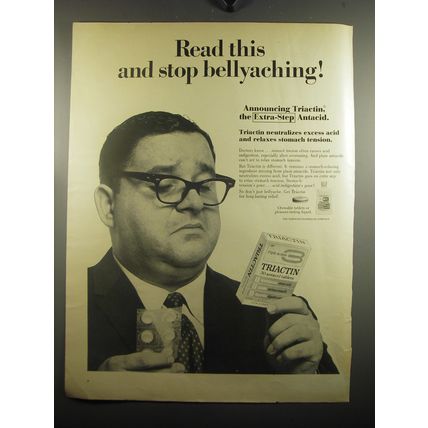 1968 Triactin Medicine Ad - Read this and stop bellyaching