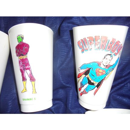 DC COMICS SUPERMAN FAMILY 7-11 Collectible Plastic Cups, DC Comics, 1973