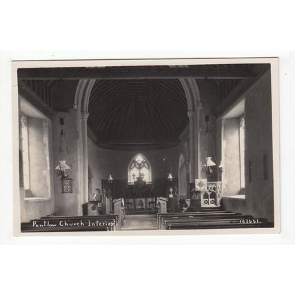 Church Interior Pentlow Postcard RP Essex 123651