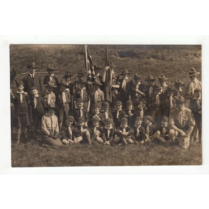 Large Group of Boy Scouts Postcard SC21