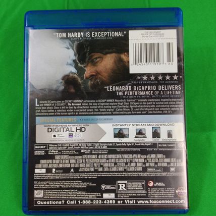 The Revenant - 2015 - Blu ray DVD w/slipcover - Rated R - Used