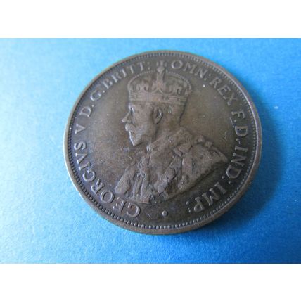 1912H GEORGE V COMMONWEALTH OF AUSTRALIA ONE PENNY FREE POST (ebaa)