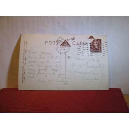 SAUCY SEASIDE POSTCARD used BAMFORTH & CO. no 1088 brown triangle 1954 pm bed =