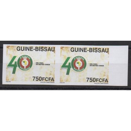 ULTRA RARE UNISSUED IMPERF PAIR 750F VAL Guiné-Bissau 2015 Joint Issue CEDEAO