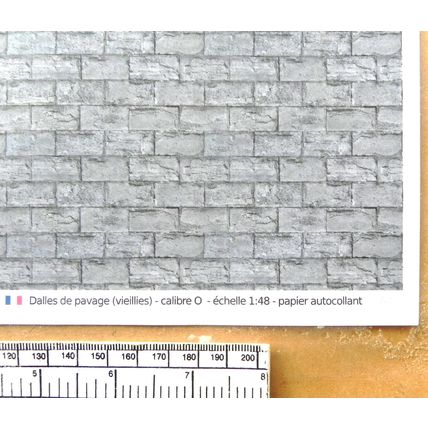 Papier autocollant dalles de pavage pour O gauge-échelle 1:48-A4