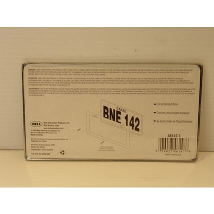 Bell Motorcycle License Plate Frame Plain Chrome NIP 46147-1 Scooter