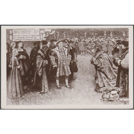 Henry VIII and his Queen, Oxford Pageant, Oxfordshire, 1907 - Tuck's RP Postcard