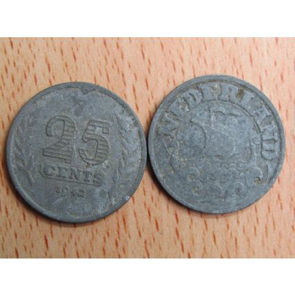 Netherlands 1942 25 Cents Coin
