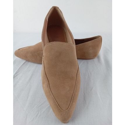 M&S COLLECTION Wide Fit Leather Suede Pointed Ballet Pumps Shoes - NEW