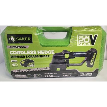 SAKER Cordless Hedge Trimmer Hand Held Electric Bush Grass Cutter Clipper Tool