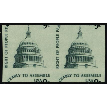 1616a, Mint NH 9¢ - Miscut Imperforate Pair Error .. Stuart Katz