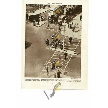 Traffic Control, Trafalgar Square, London, 1934, Book Illustration (Print), 1935