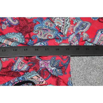 Womens Wrap Dress Size 20W Red Paisley Print Studio One BOHO Chic NWT