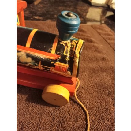 Old Vintage Original Fisher Price Chuggy Pop Up # 616 6 1/2" Long Working 1955
