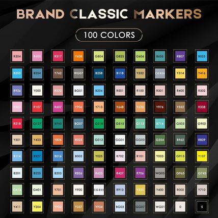 Caliart Markers, 100 Colors Dual Tip Art Markers Sketch Pens Permanent Alcohol B