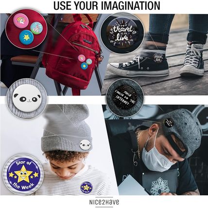 Button Maker Machine Multiple Sizes 1+1.25+2.25In (500 Buttons,15 Bottle Openers
