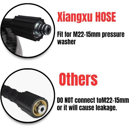 25FT 5800 PSI Pressure Washer Hose Jetter Nozzles Kit 1/8”NPT Sewer Drain Rotati