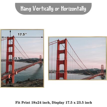 Frametory, 18X24 Aluminum Frame, Metal Wall Mount Frame for Prints with Real Gla