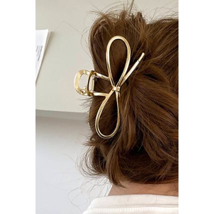 Gold Bowknot Shape Claw Clip