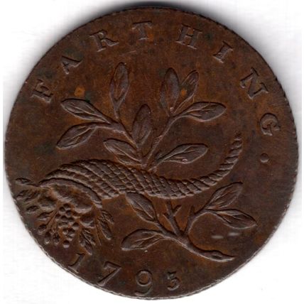 Great Britain. Newton Farthing 1793. dy20796