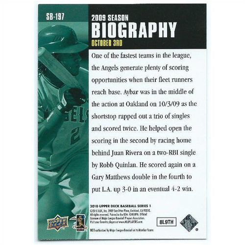 2010 Upper Deck Season Biography - #SB-197 - Erick Aybar