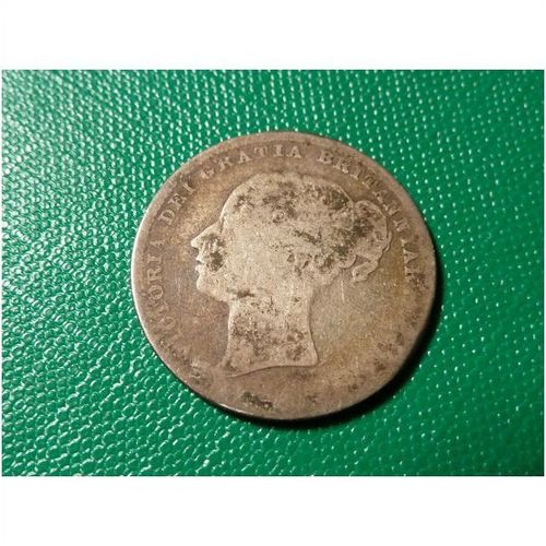 1880 Silver Shilling Coin Queen Victoria UK