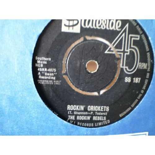 THE ROCKIN REBELS- ROCKIN CRICKETS /HULLY GULLY ROCK -1963-UK- ROCKABILLY 7"
