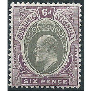 Southern Nigeria 1904 SG15 6d Grey-Black & Purple Mounted Mint ....