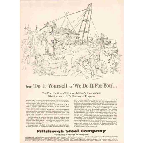 pittsburgh steel company 1959 do-it-yourself oil drilling vintage ad