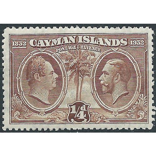 Cayman Islands 1932 SG84 1/4d Brown Mounted Mint . ..