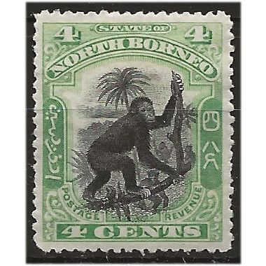 North Borneo 1900 SG98 4c Black & Green Mounted Mint . ..