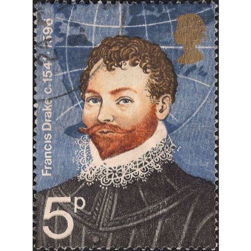 GB, Sir Francis Drake, blue 1973, 5p, #2