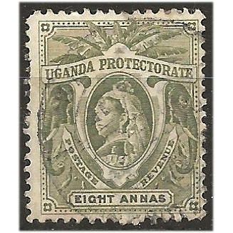 Uganda 1898 SG89 8a Pale Olive Very Fine Used . .. .