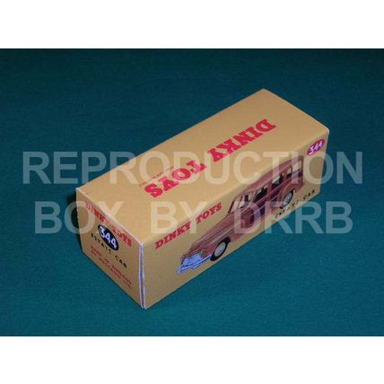 Dinky #344 (27f) Estate Car (Plymouth)(light tan/red) - Reproduction Box by DRRB