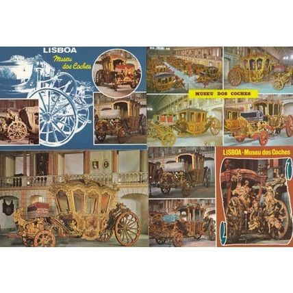 Lisboa Portugal Portuguese Coach Museum Transporation 4x Postcard Bundle