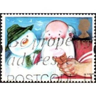 1993 Greetings Booklet, Gift Giving. 1st, Snowman & Father Christams. Fine Used.