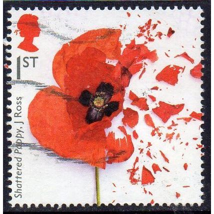 GB 2017 Centenary of WWI - Shattered Poppy, J. Ross 1st Used