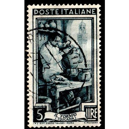 Italy 1950 Working Life 5L Used Stamp Potter