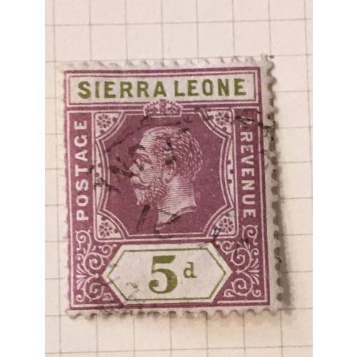 Sierra Leone KGV 1912 5d Purple Olive Green Used SG118 stamp postage king george