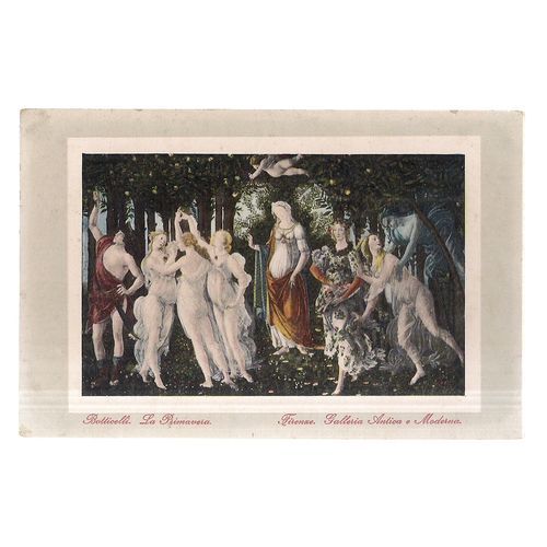 LA PRIMAVEIA, BOTTICELLI, ITALY unused vintage postcard early 1900s #