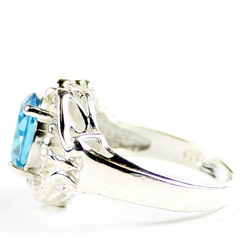 Swiss Blue CZ, 925 Sterling Silver Ladies Rings, SR169