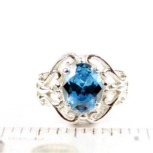 Swiss Blue CZ, 925 Sterling Silver Ladies Rings, SR169