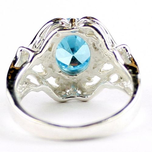 Swiss Blue CZ, 925 Sterling Silver Ladies Rings, SR169