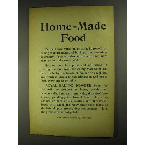 1903 Royal Baking Powder Ad - Home=Made Food