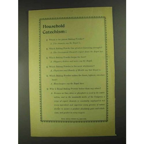 1903 Royal Baking Powder Ad - Household Catechism