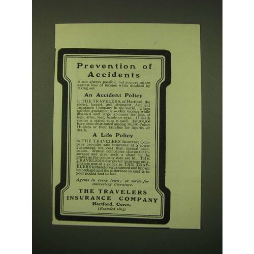 1902 The Travelers Insurance Company Ad - Prevention of accidents