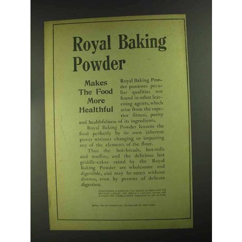 1903 Royal Baking Powder Ad - Makes Food More Healthful