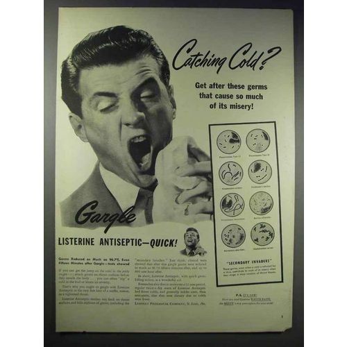 1948 Listerine Antiseptic Ad - Catching Cold?