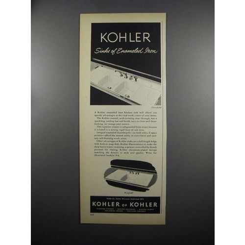 1953 Kohler Clearfield and Winfield Sinks Ad